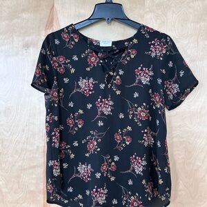 Floral Black Blouse